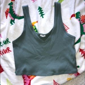 green crop top